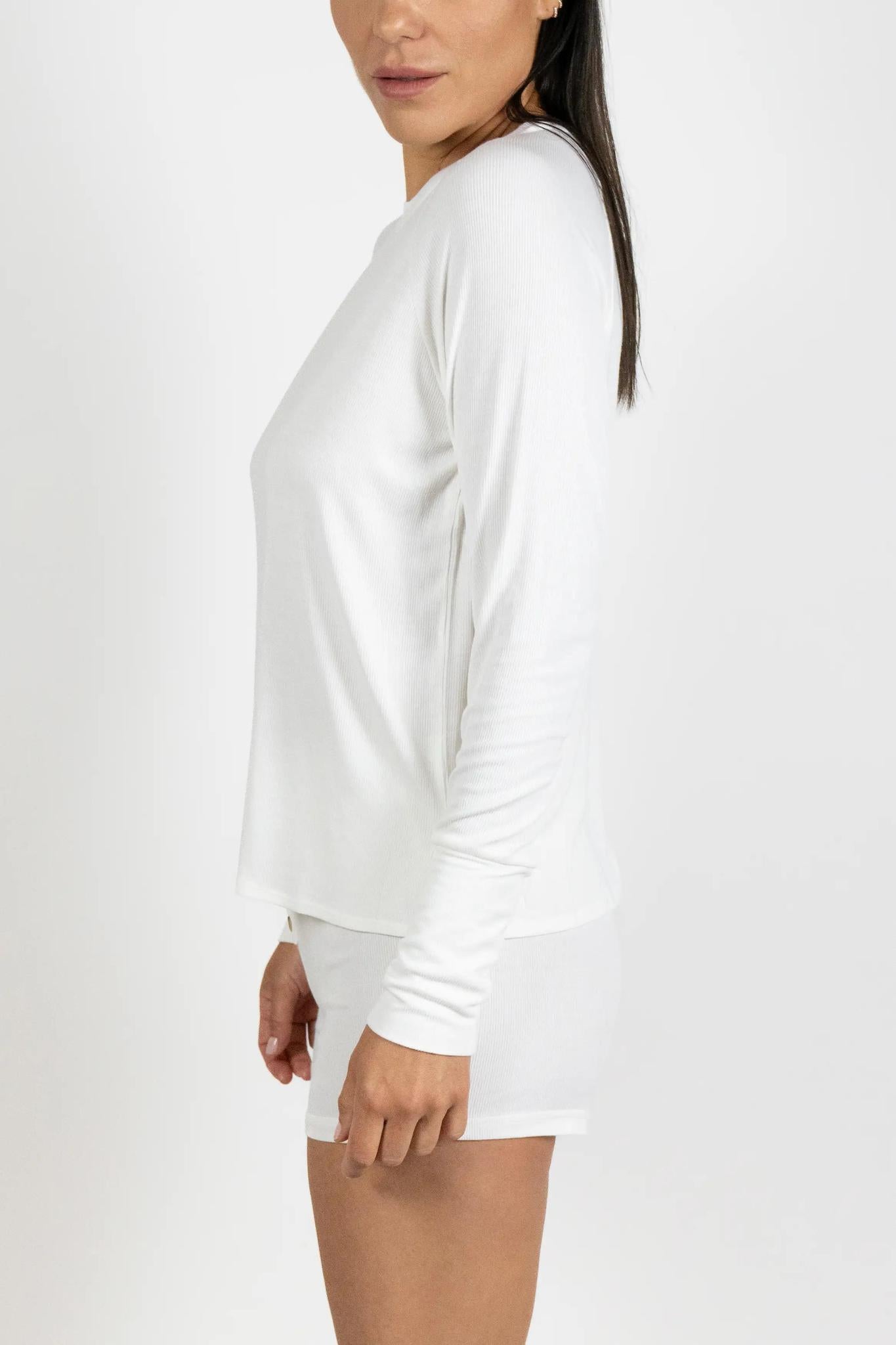 Ribbed Long Sleeve Short Set