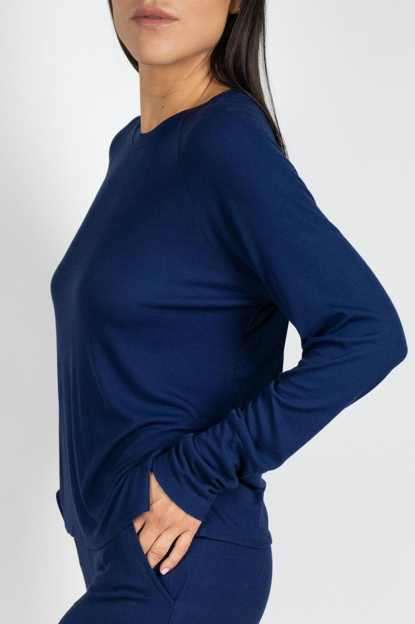 Ribbed long sleeve top
