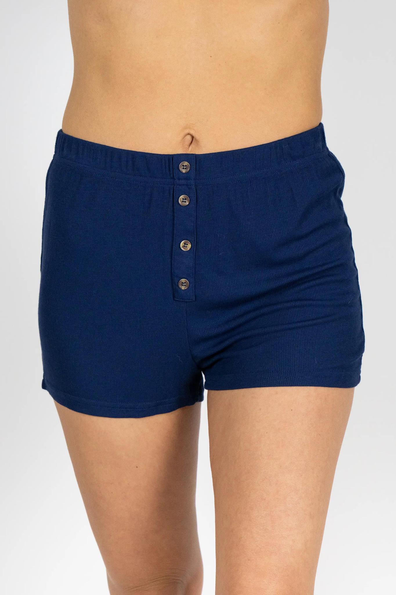 Ribbed Long Sleeve Short Set