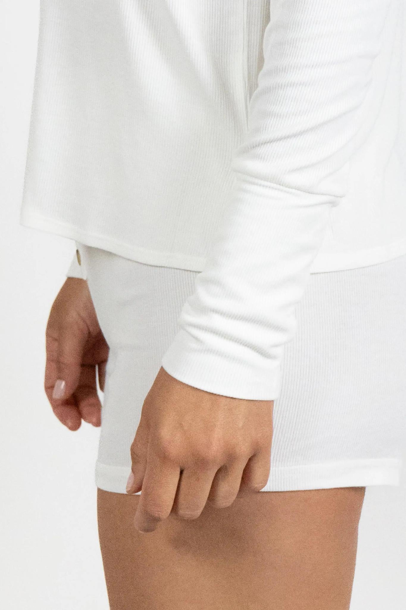 Ribbed Long Sleeve Short Set