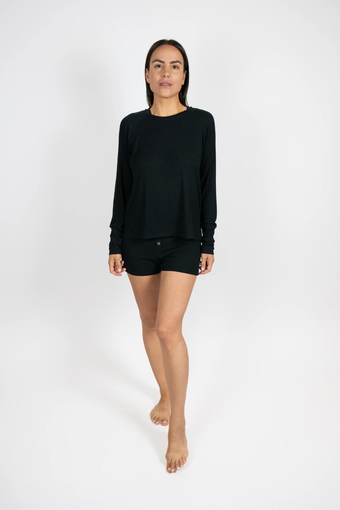 Ribbed long sleeve top
