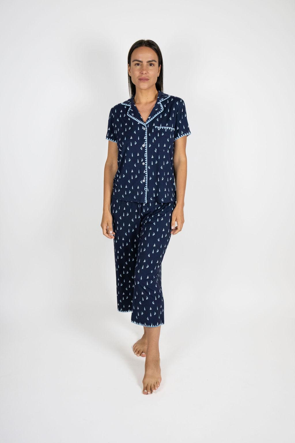Aspen Dream Cute Stitching Boat Pajama set Boats / L