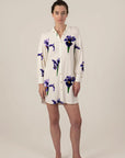 Silky satin dress Fleur-de-lis