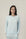 Model wearing Ice Blue long sleeve top with relaxed fit and soft bamboo fabric