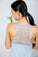 Stretch lace racerback detail on the Nora Chemise in Ice Melt