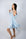 Side view of Ice Melt Nora robe with gathered waist and elegant short cut