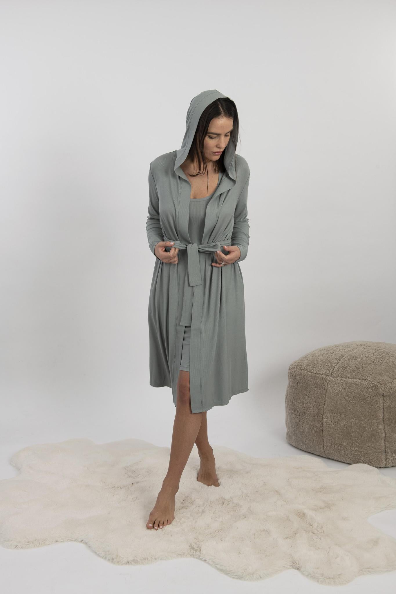 Ribbed cardigan in olive