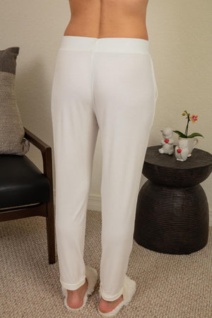 Ribbed joggers in ivory