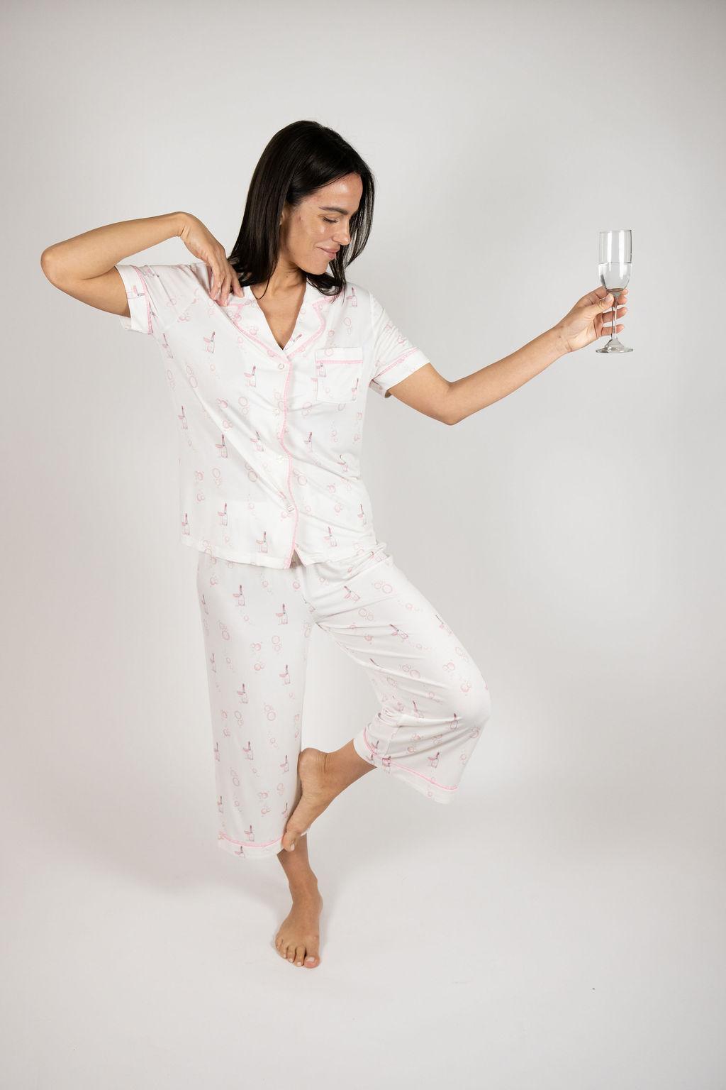 Jolene cropped printed pajama set