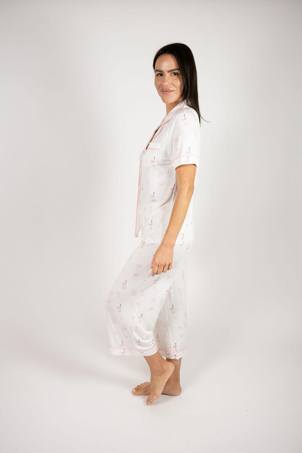 Jolene cropped printed pajama set