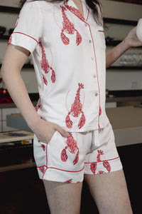 Lobster silky short pajama set