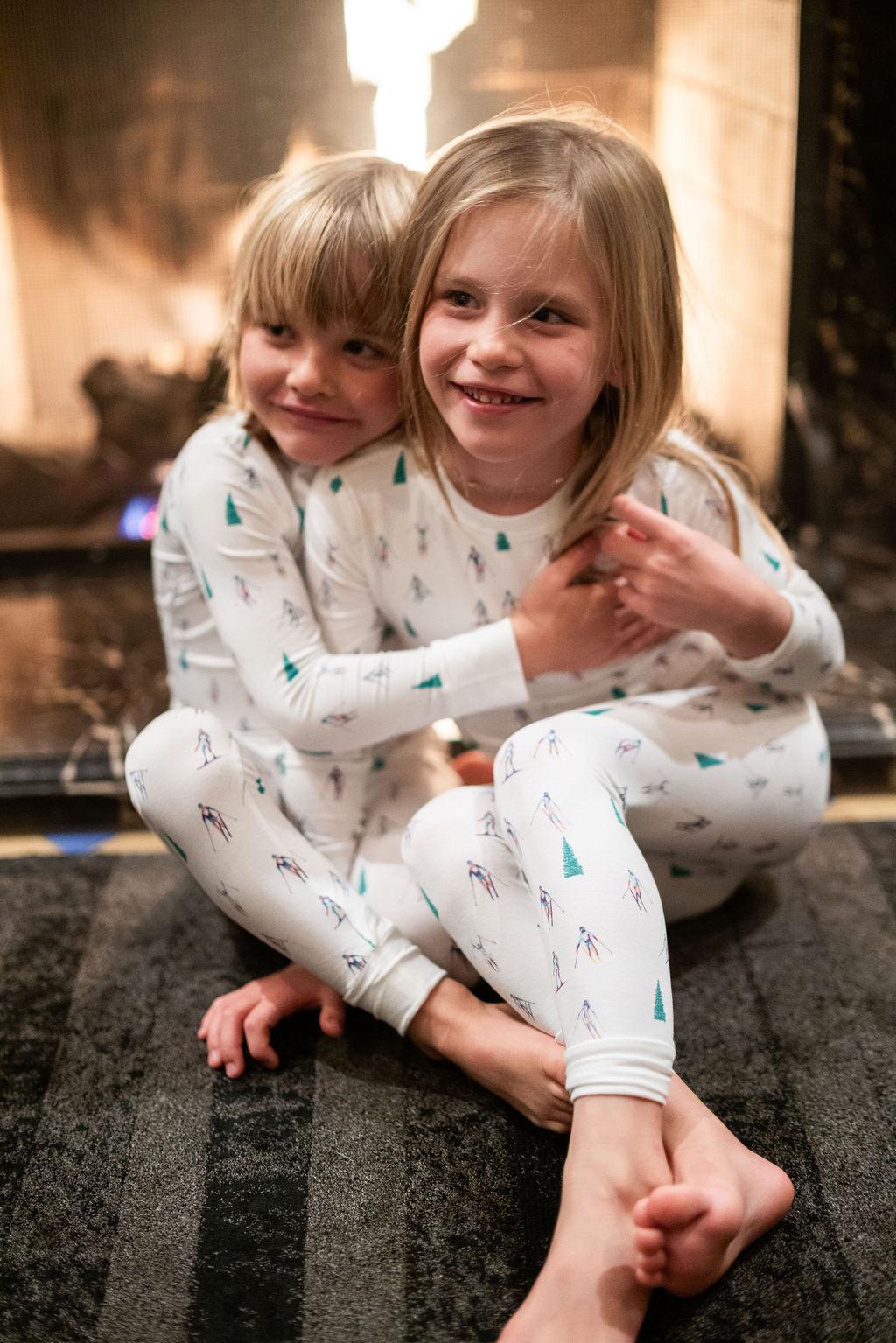 Kids skier's long pajama set