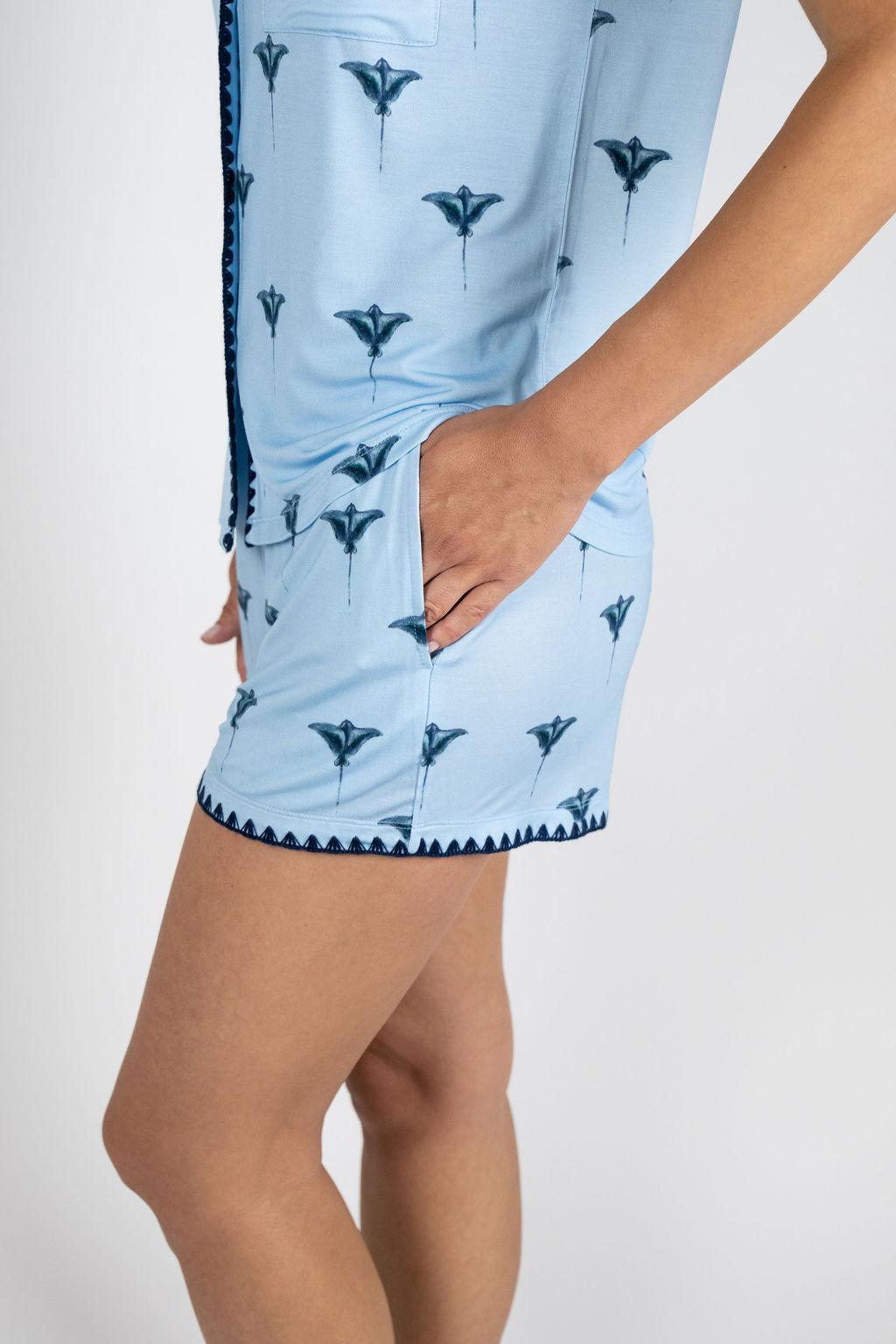 Cute stitching short pajama set