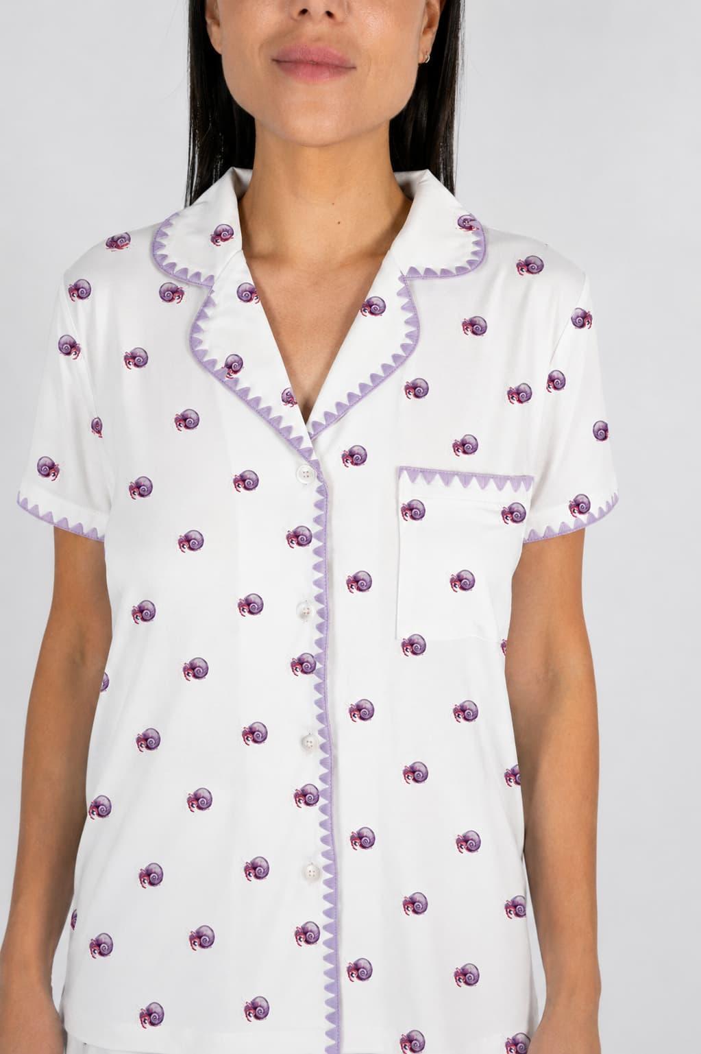Cute stitching short pajama set