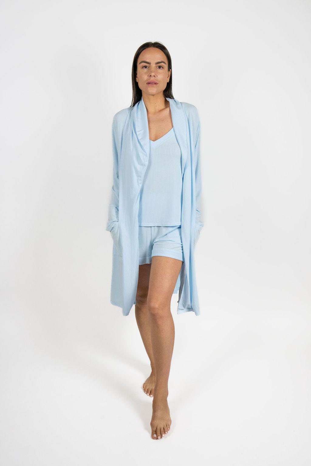 Cannes pinstripe shorty set