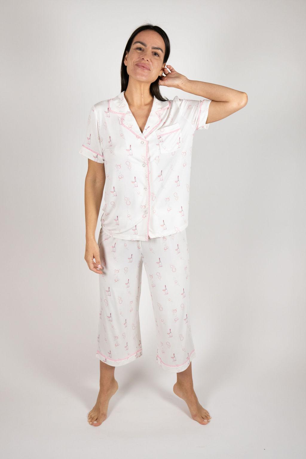 Jolene cropped printed pajama set
