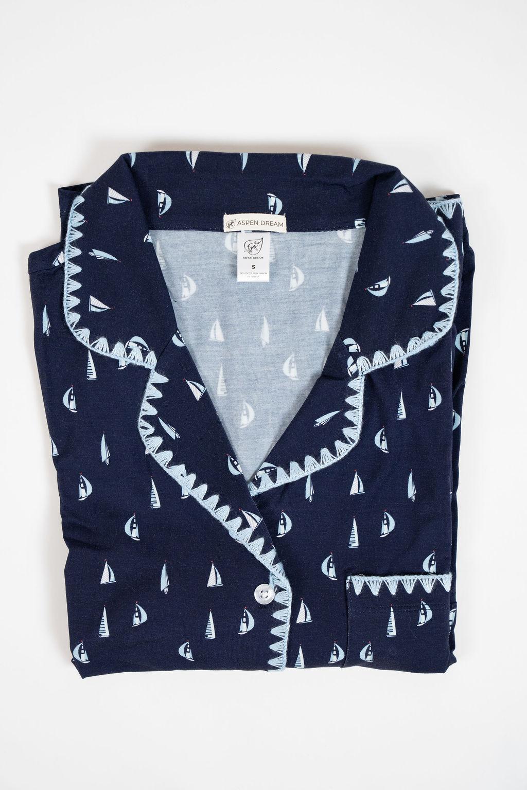 Cute stitching cropped pajama set