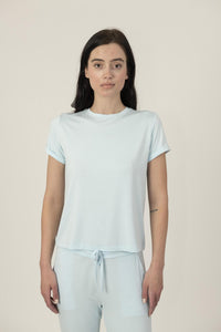 Taylor rolled sleeve t-shirt in ice blue
