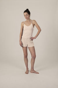 Ribbed shorts in rosewater