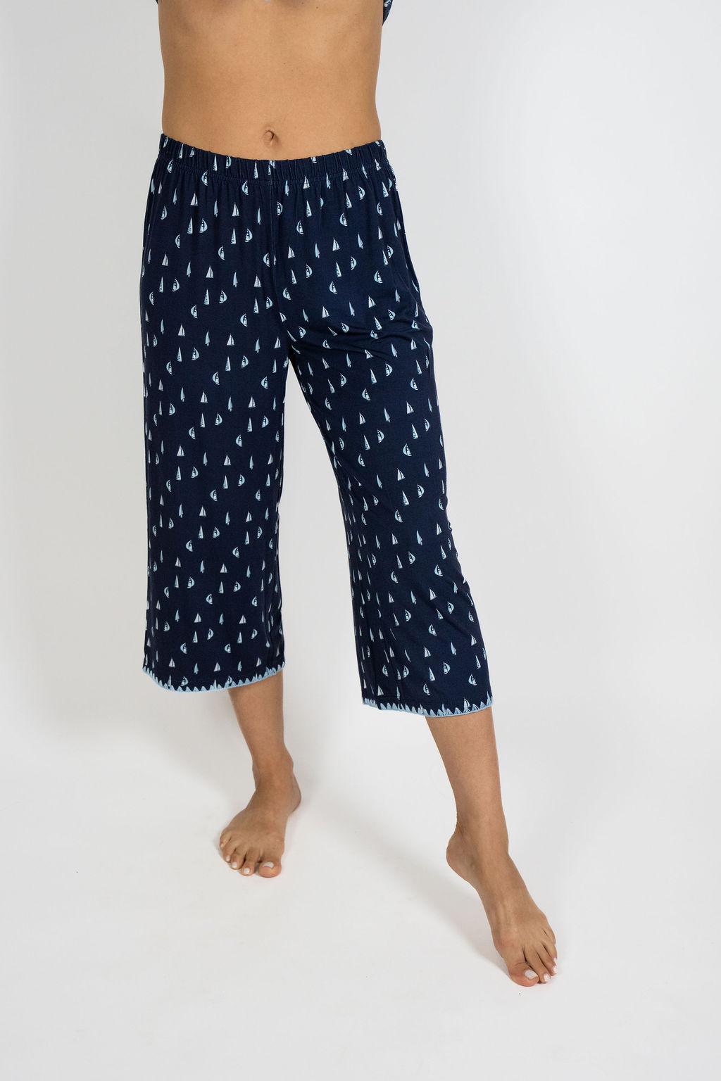 Cute stitching cropped pajama set