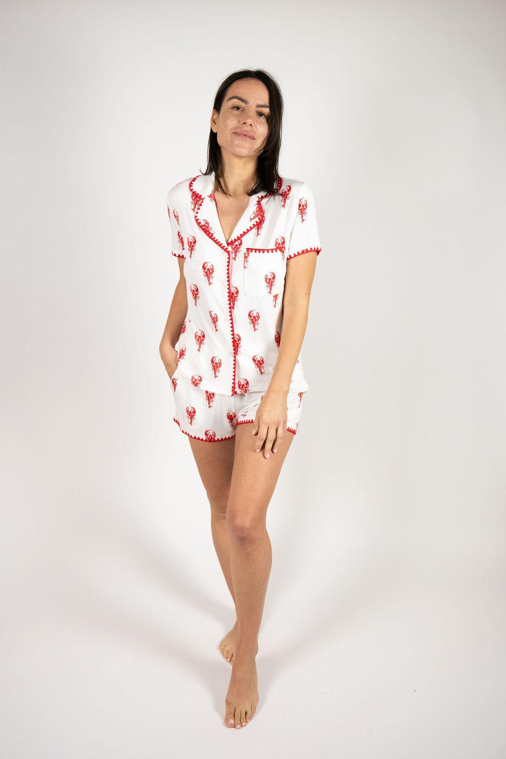 Cute stitching short pajama set