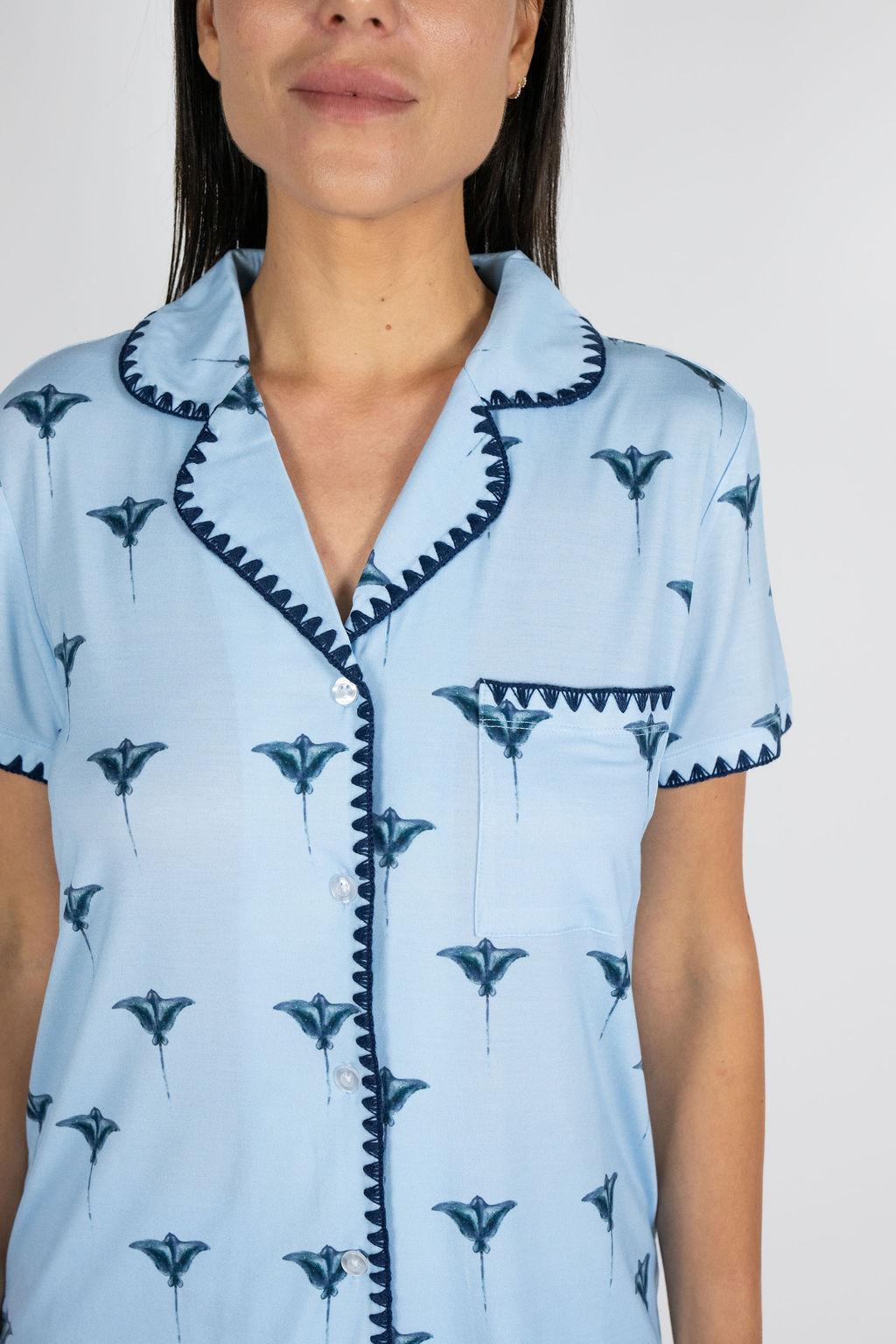 Cute stitching short pajama set