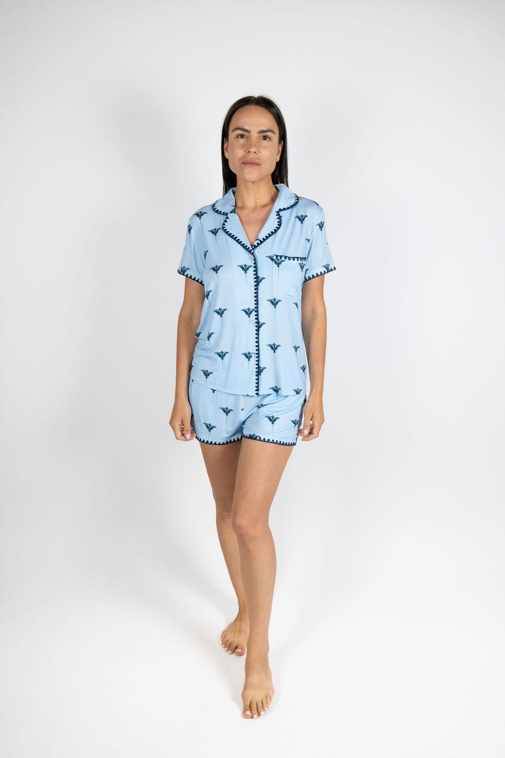 Cute stitching short pajama set