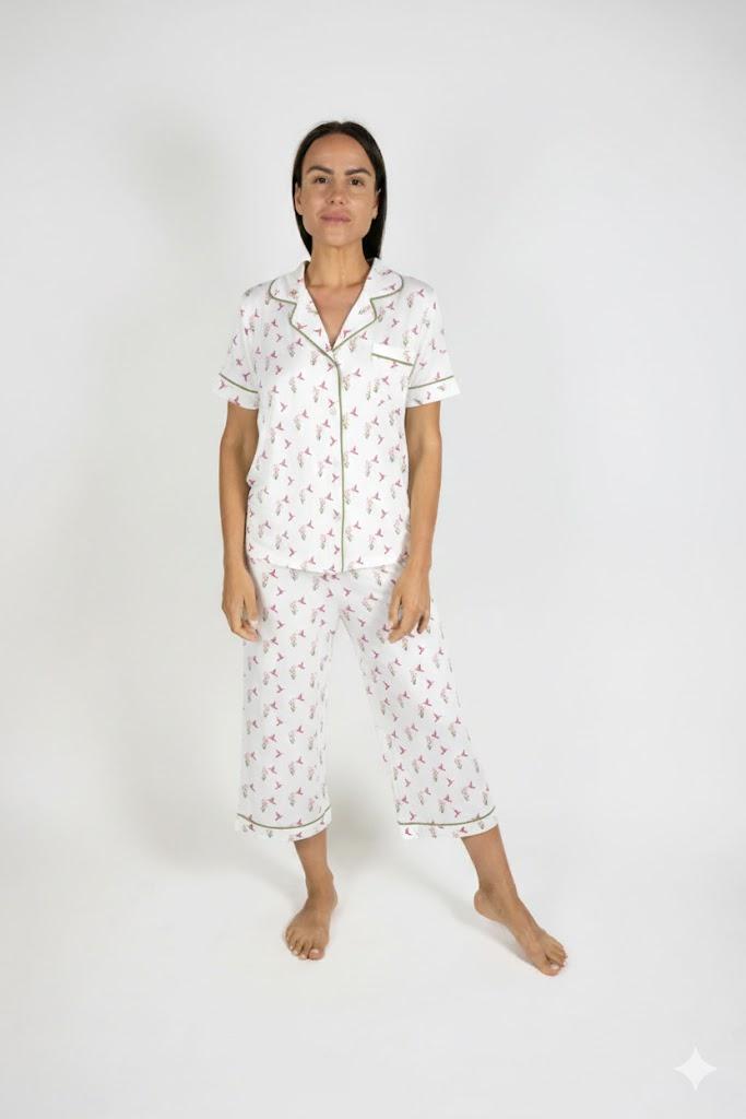 Jolene cropped printed pajama set