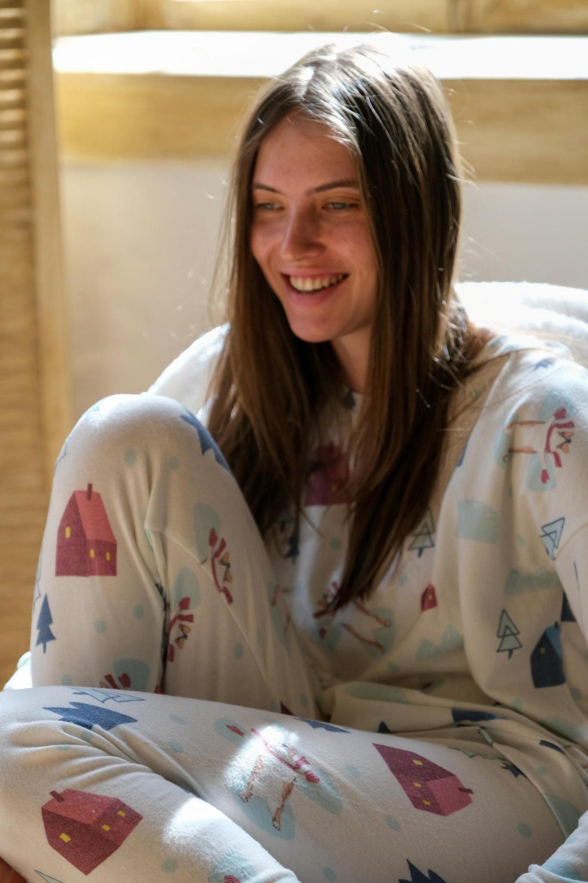 Cozy long printed pajama set