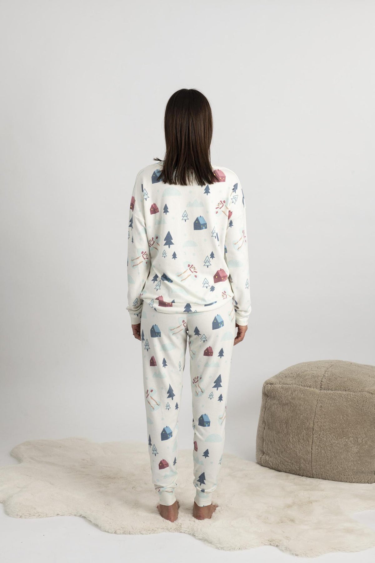 Cozy long printed pajama set