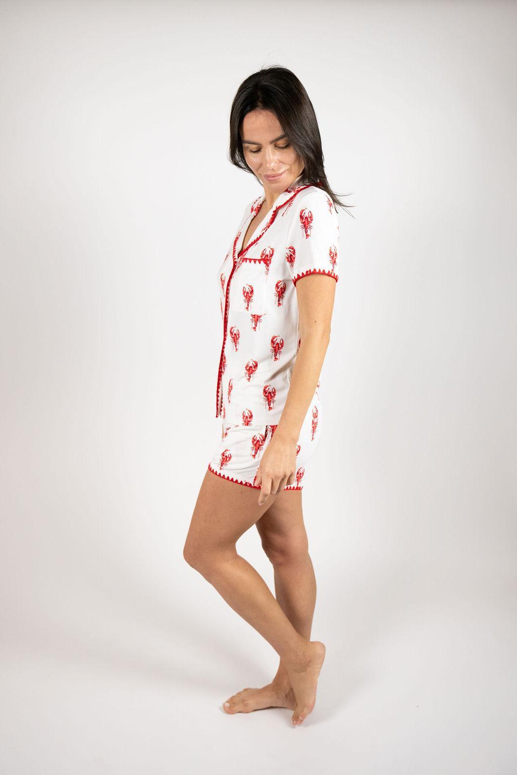 Cute stitching short pajama set
