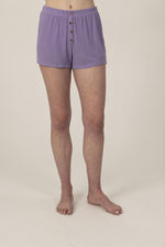 Ribbed shorts in violaceous