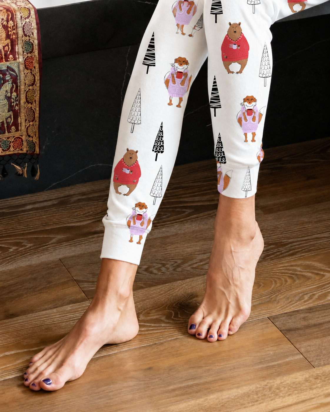 Cozy long printed pajama set