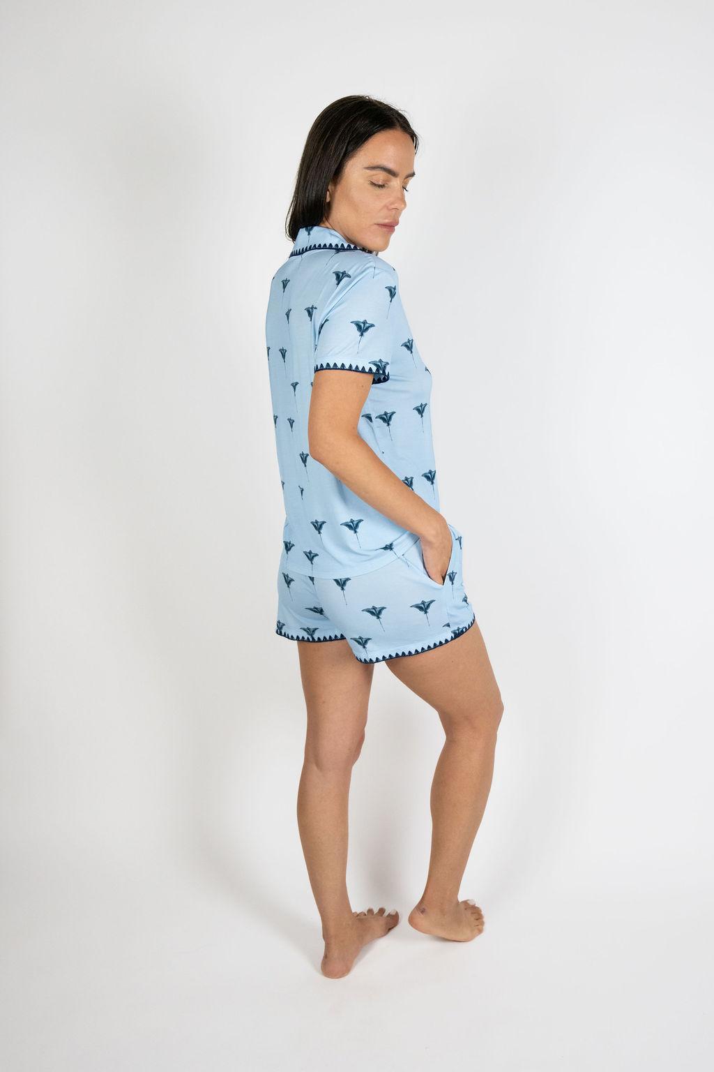 Cute stitching short pajama set