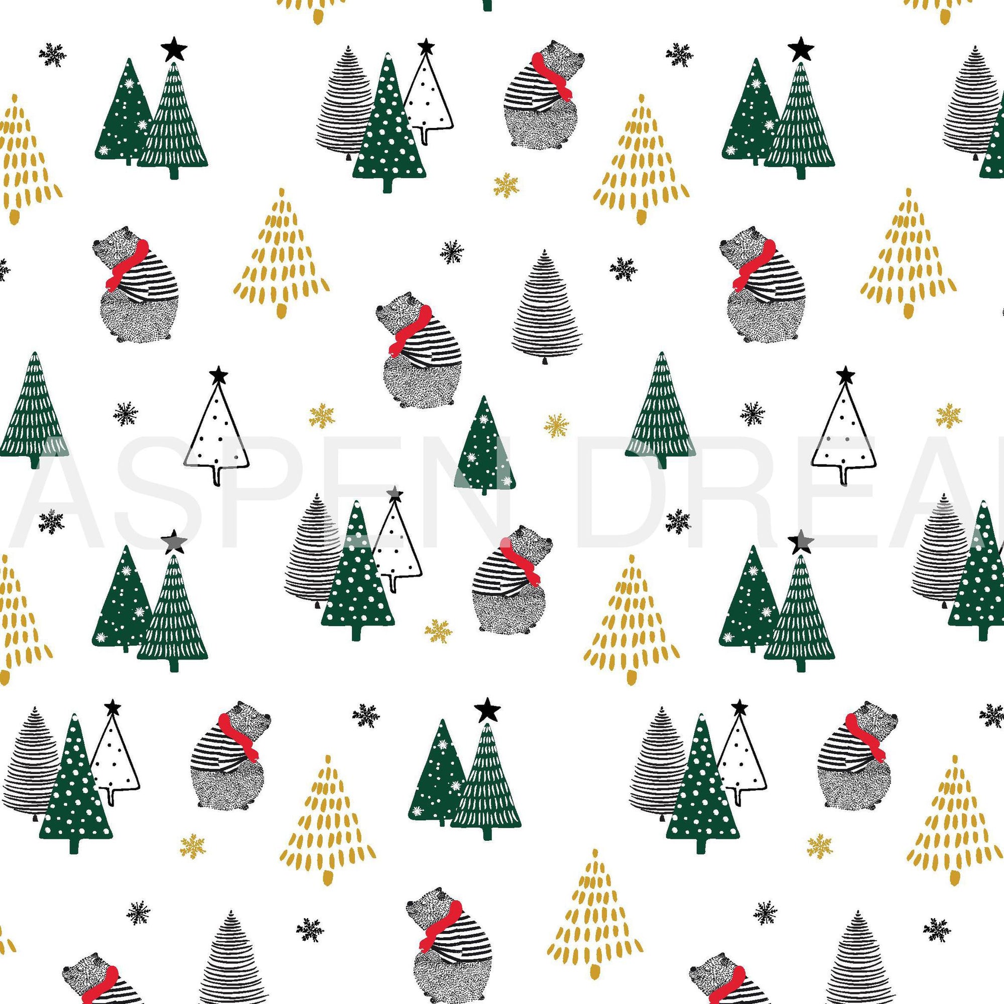 The design pattern of Aspen Dream Bears pajama set.