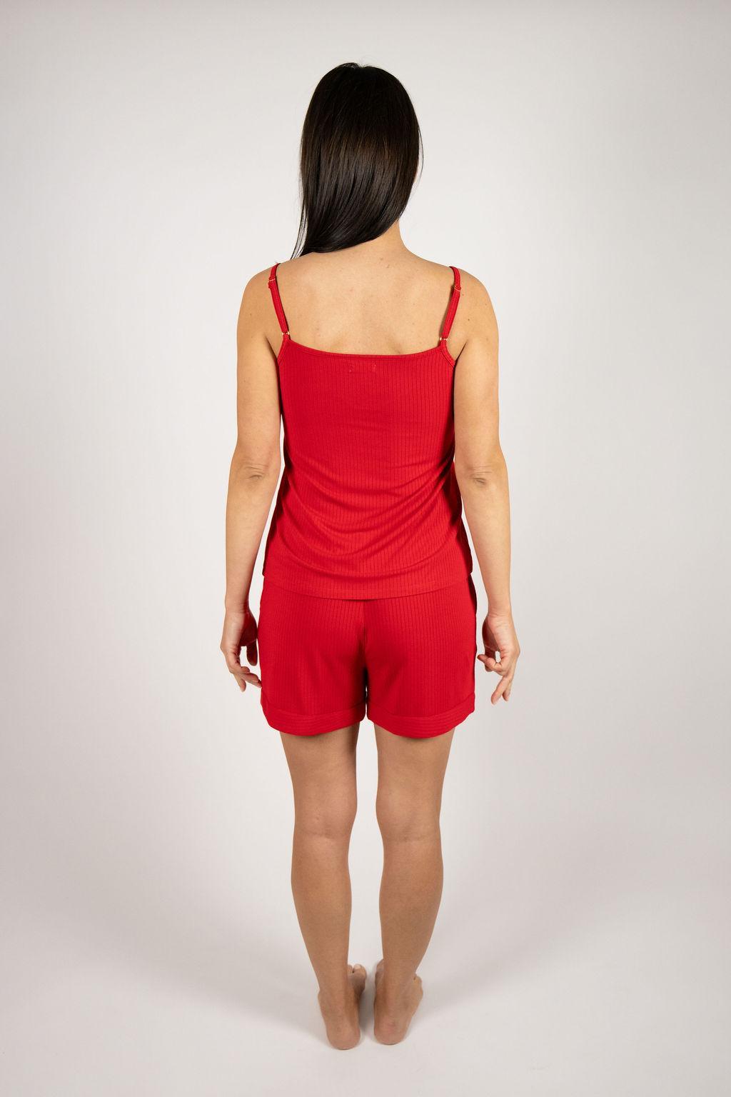 Cannes pinstripe shorty set