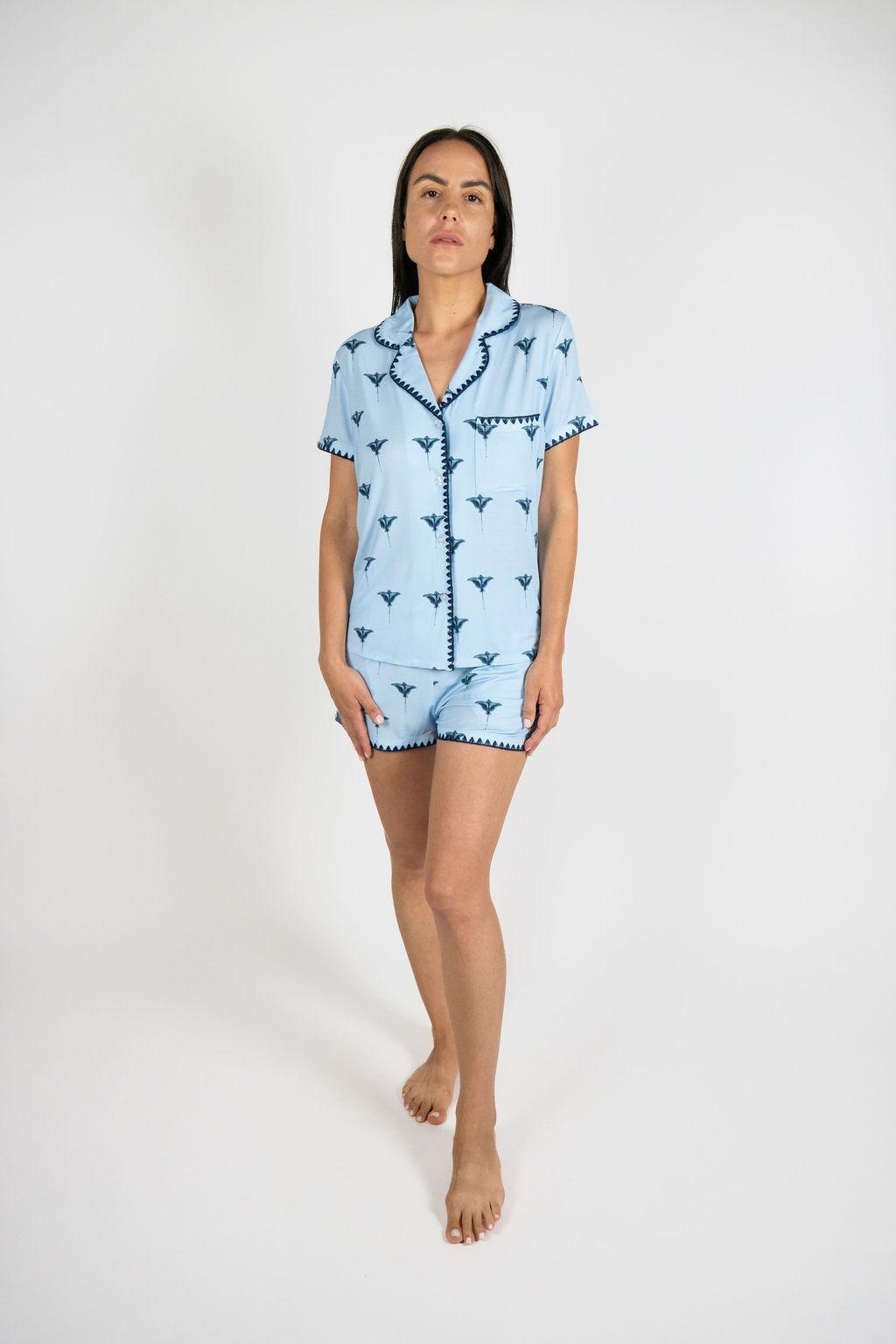 Cute stitching short pajama set
