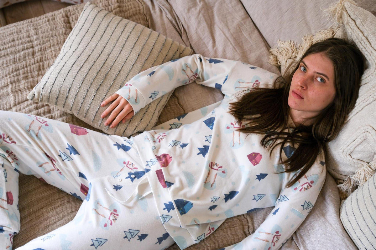 Cozy long printed pajama set