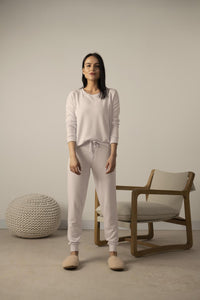 Cozy banded joggers in rosewater