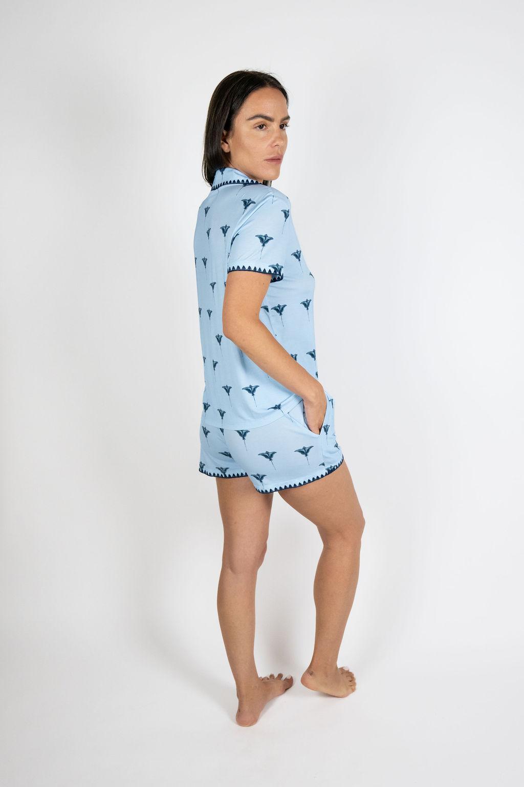 Cute stitching short pajama set