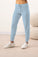 Model wearing Cozy Banded Joggers in Morning Blue with relaxed fit and drawstring waist.