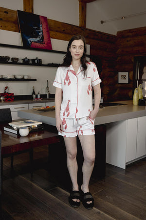 Lobster silky short pajama set