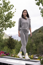 Cozy banded joggers in heather grey