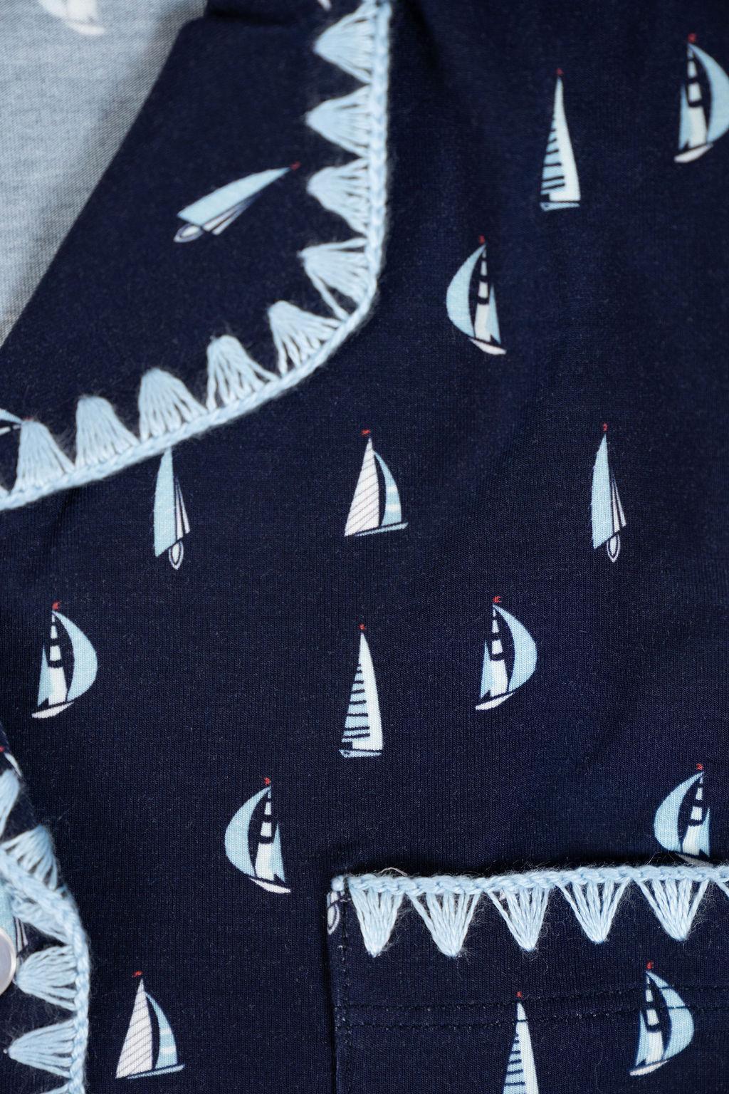 Cute stitching cropped pajama set