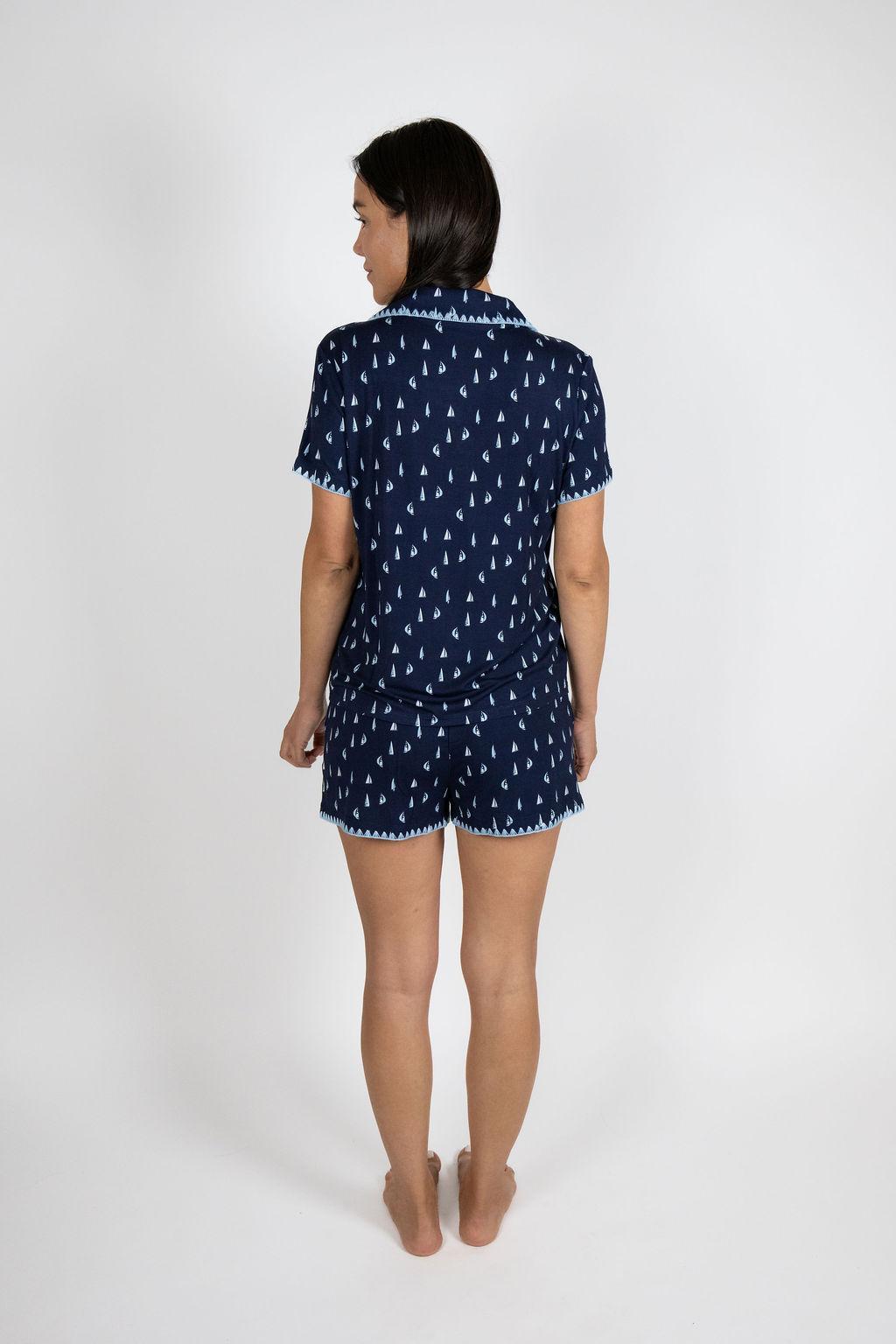 Cute stitching short pajama set