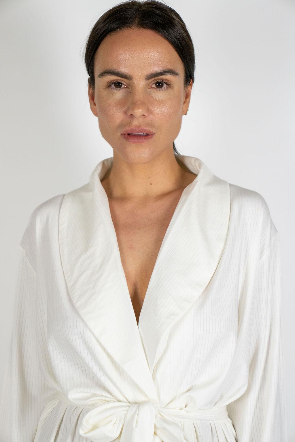 Cannes pinstripe robe