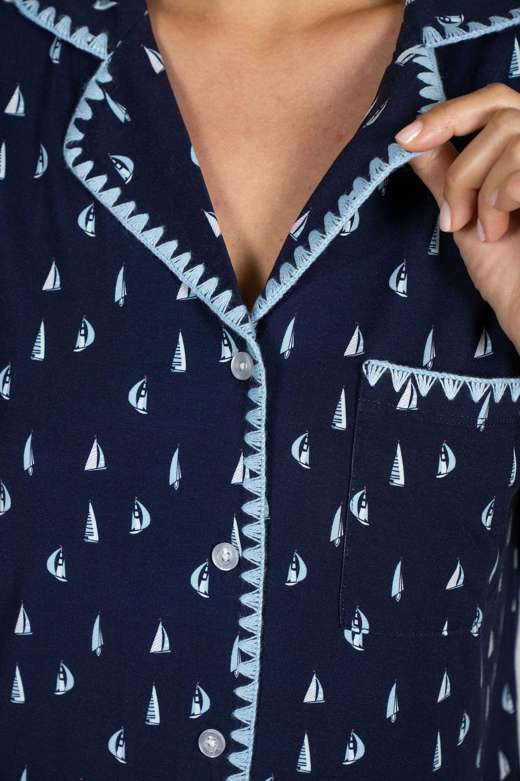 Cute stitching short pajama set