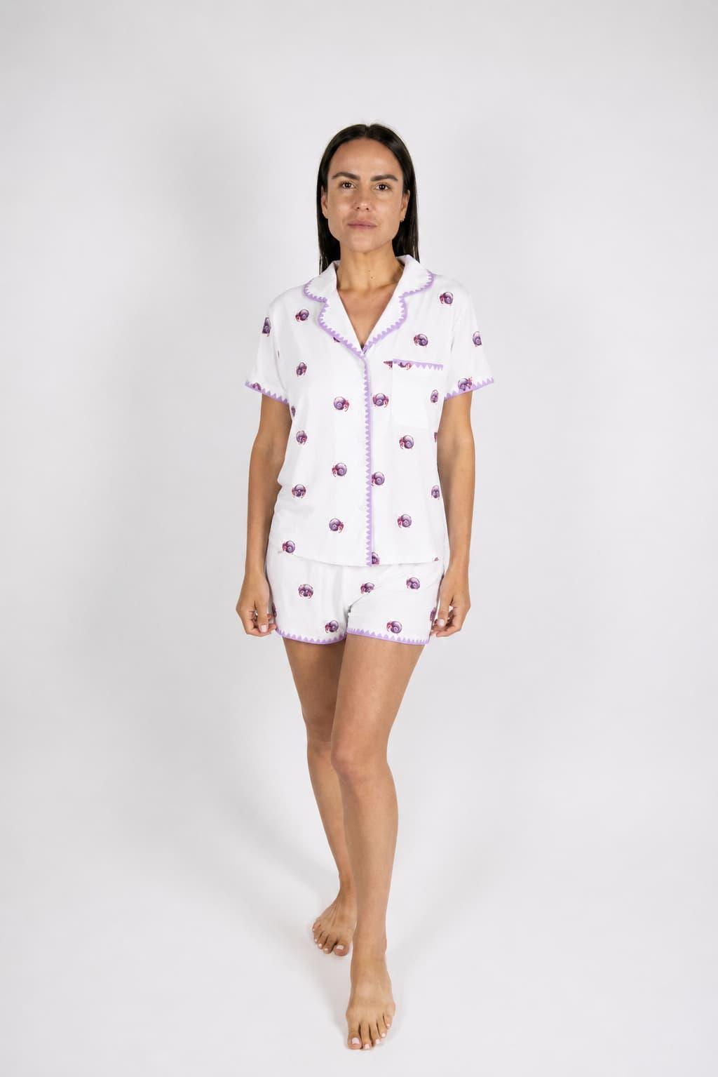 Cute stitching short pajama set