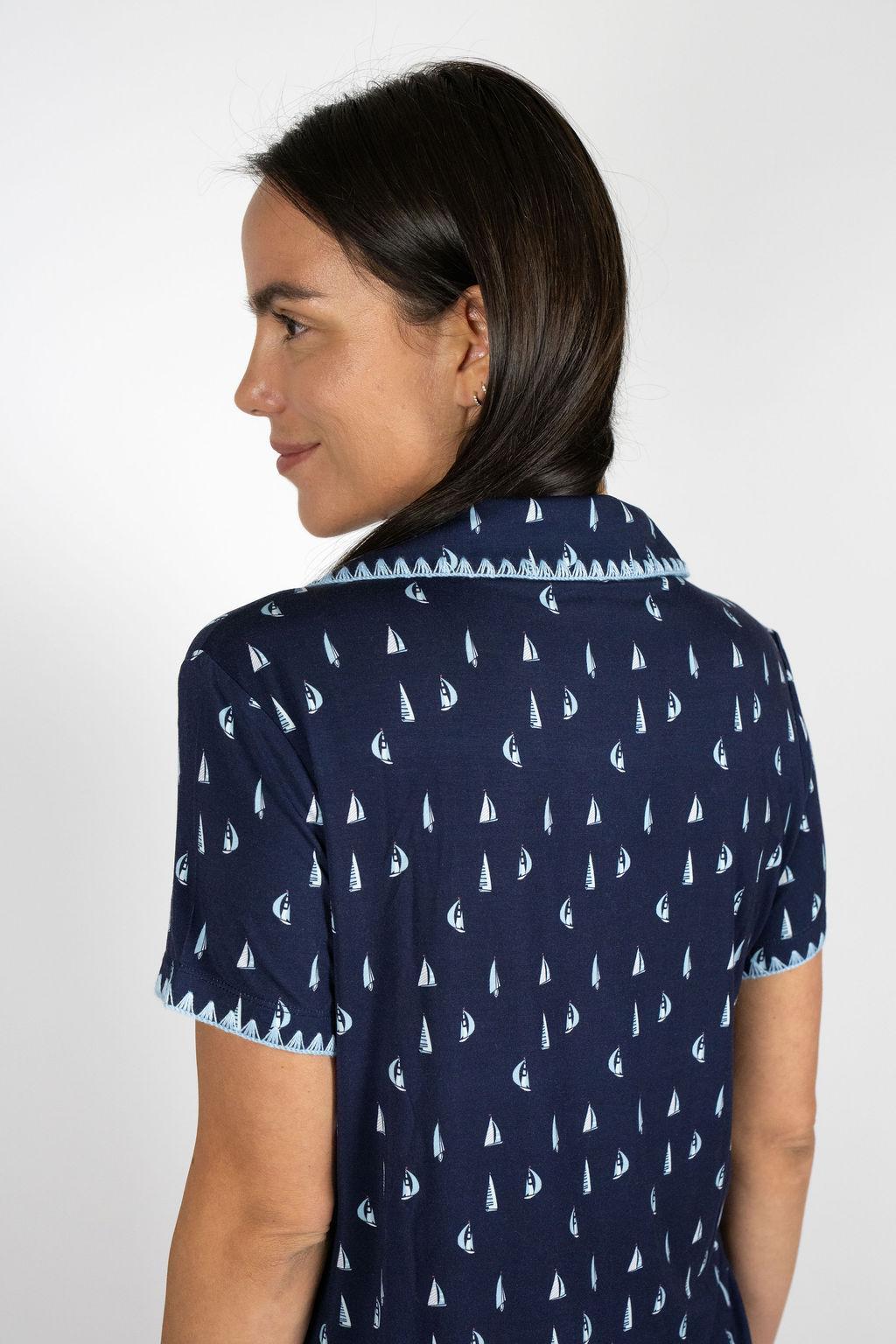 Cute stitching short pajama set