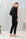 Back view of the Jolene Long Pajama Set in black showing the slim silhouette and relaxed fit